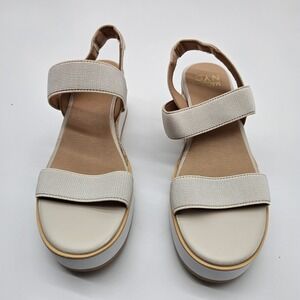 Madden NYC Womens Platform Wedge Sandals Espadrille Comfort Cream Size 7.5